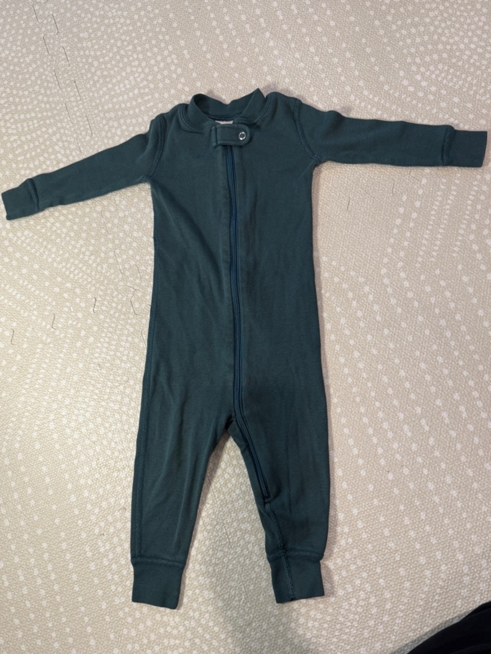 Hanna Andersson Dark Teal Long-Sleeve Zip One-Piece